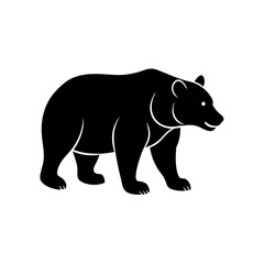 grizzly bear silhouette on white background  .svg