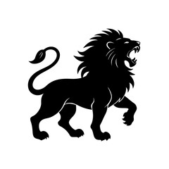 lion roaring silhouette on white background  .svg