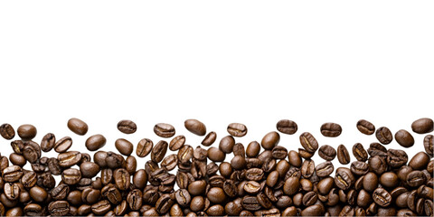 Roasted Coffee Beans Falling Dark Background