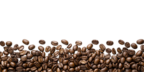 Roasted Coffee Beans Falling Dark Background