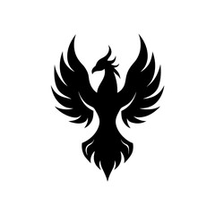 Fototapeta premium phoenix flame silhouette on white background .svg