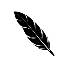 raven feather vector on white background  .svg