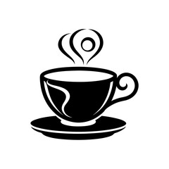 stylized teacup icon on white background  .svg