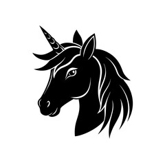 unicorn head vector on white background  .svg