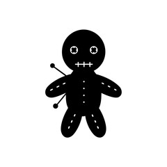 voodoo doll with pins icon on white background  .svg