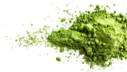 Wasabi powder creating a dynamic and flavorful scene, perfect for food and culinary projects