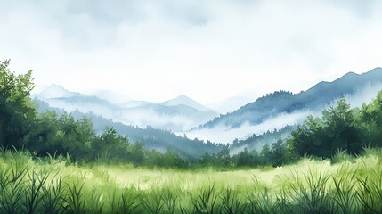 Fototapeta premium A mountain range with a forest in the foreground