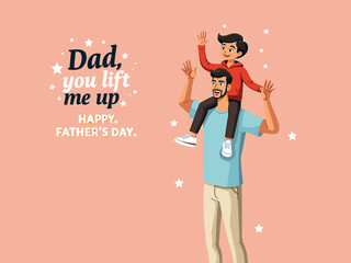 Happy Father's Day Illustration with Inspirational Quote