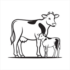 Obraz premium holstein-friesian cow Vector Art illustration