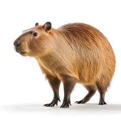 Capybara, Side Profile, Isolated on White