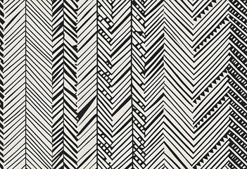 Abstract Black and White Chevron Pattern