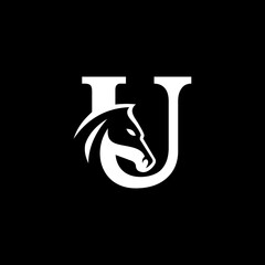 letter U horse logo