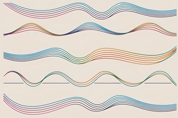 Clean Vector Line Art in Dynamic Wave Forms for Modern Design and Digital Branding