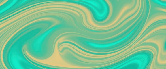 Obraz premium Abstract swirling teal and azure gradient, seamless flow, illustration, digital