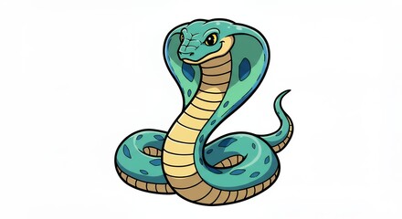 Fototapeta premium Cute cartoon snake illustration