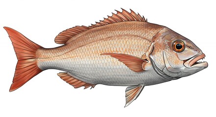Fototapeta premium Detailed illustration of redfish
