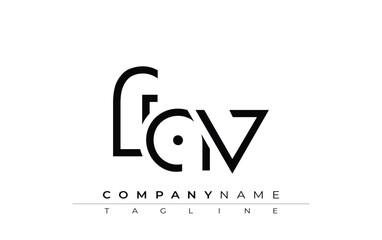 FAV abstract letter design. Modern Business Logo Design With Abstract Typography and Contemporary Style