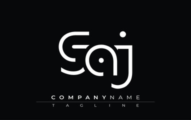 GAJ abstract letter design. Modern Business Logo Design With Abstract Typography and Contemporary Style © drawfastpro