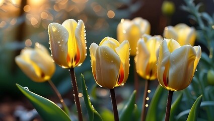 Obraz premium yellow tulip in the garden