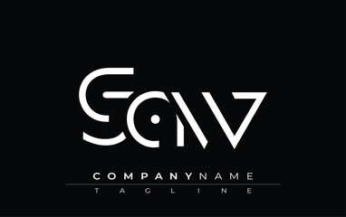 Fototapeta premium GAW abstract letter design. Modern Business Logo Design With Abstract Typography and Contemporary Style