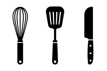 Kitchen utensils cooking tools whisk spatula knife