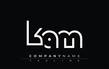 KAM abstract letter design. Modern Business Logo Design With Abstract Typography and Contemporary Style