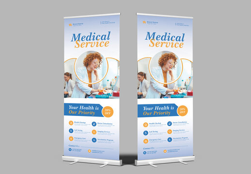 Medical Clinic Roll Up Banner Layout