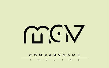 Fototapeta premium MAV abstract letter design. Modern Business Logo Design With Abstract Typography and Contemporary Style