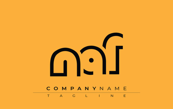 NAF abstract letter design. Modern Business Logo Design With Abstract Typography and Contemporary Style