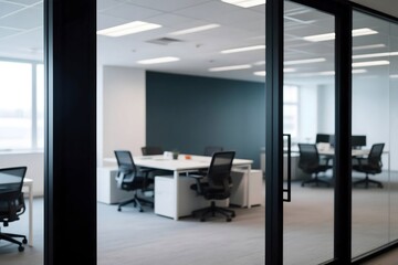 Modern Office Interior, Clean Workspace, Generative AI