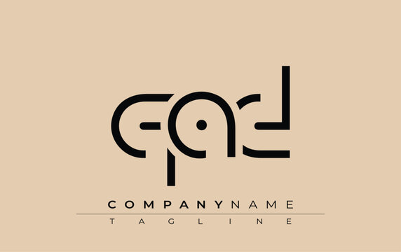 QAD abstract letter design. Modern Business Logo Design With Abstract Typography and Contemporary Style