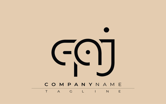QAJ abstract letter design. Modern Business Logo Design With Abstract Typography and Contemporary Style