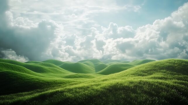 Green rolling hills landscape