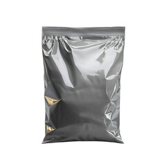 Empty shiny foil package mockup design template
