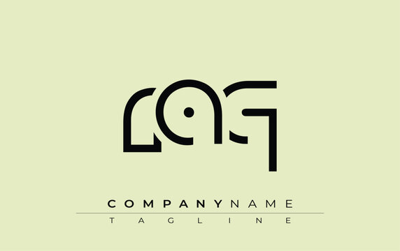 RAQ abstract letter design. Modern Business Logo Design With Abstract Typography and Contemporary Style