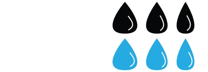 Drop water vector icon set  on white background. eps 10