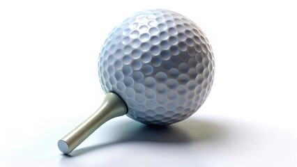 Golf ball resting on a tee illustrating precision accuracy and a passion for sports