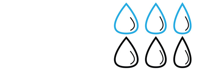 Drop water vector icon set  on white background. eps 10