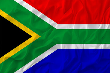 Stylized image of south africa flag with crumpled paper texture and halftone effect. Concept of nationhood