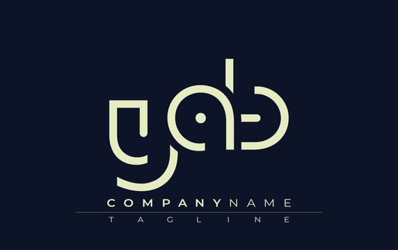 YAB abstract letter design. Modern Business Logo Design With Abstract Typography and Contemporary Style