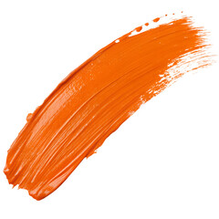 Orange paint stroke on transparent background