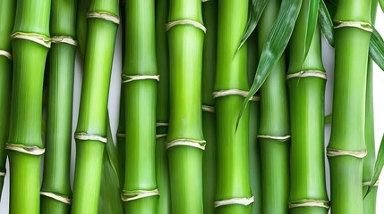 Fototapeta premium Vibrant Green Bamboo Stalks Close Up Texture