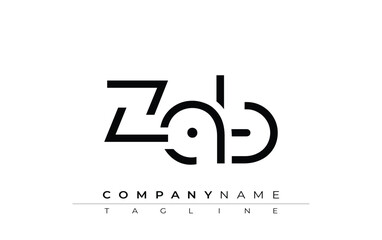 ZAB abstract letter design. Modern Business Logo Design With Abstract Typography and Contemporary Style