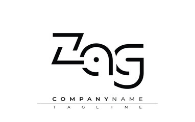 ZAG abstract letter design. Modern Business Logo Design With Abstract Typography and Contemporary Style