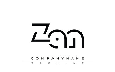 ZAN abstract letter design. Modern Business Logo Design With Abstract Typography and Contemporary Style