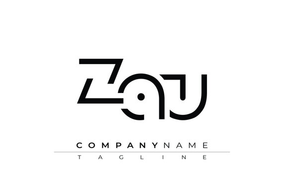 ZAU abstract letter design. Modern Business Logo Design With Abstract Typography and Contemporary Style
