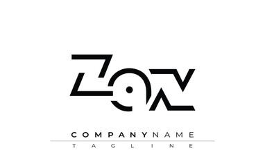 ZAX abstract letter design. Modern Business Logo Design With Abstract Typography and Contemporary Style