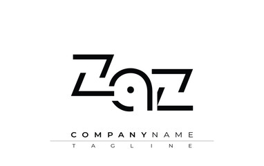 ZAZ abstract letter design. Modern Business Logo Design With Abstract Typography and Contemporary Style