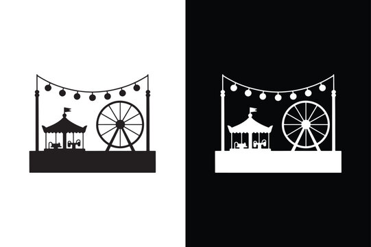 Fairgrounds icon vector on White Background ,Vector Art Illustration on white background.
