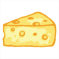 Graphic Illustration of Cheese Serving Food